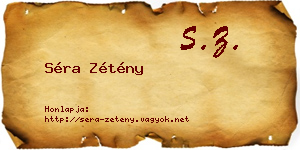 Séra Zétény névjegykártya